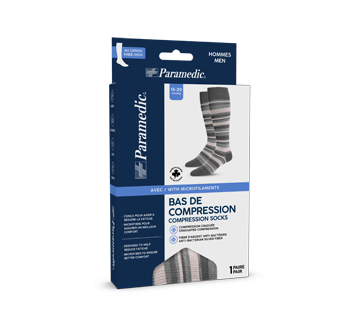 Men's Compression Socks, 1 unit, Striped-Medium