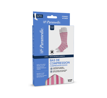 Image of product Paramedic Canada - Women's Compression Socks, 1 unit, Striped-Medium