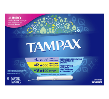Image of product Tampax - Cardboard Tampons Unscented, 54 units