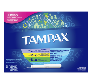 Cardboard Tampons Unscented, 54 units