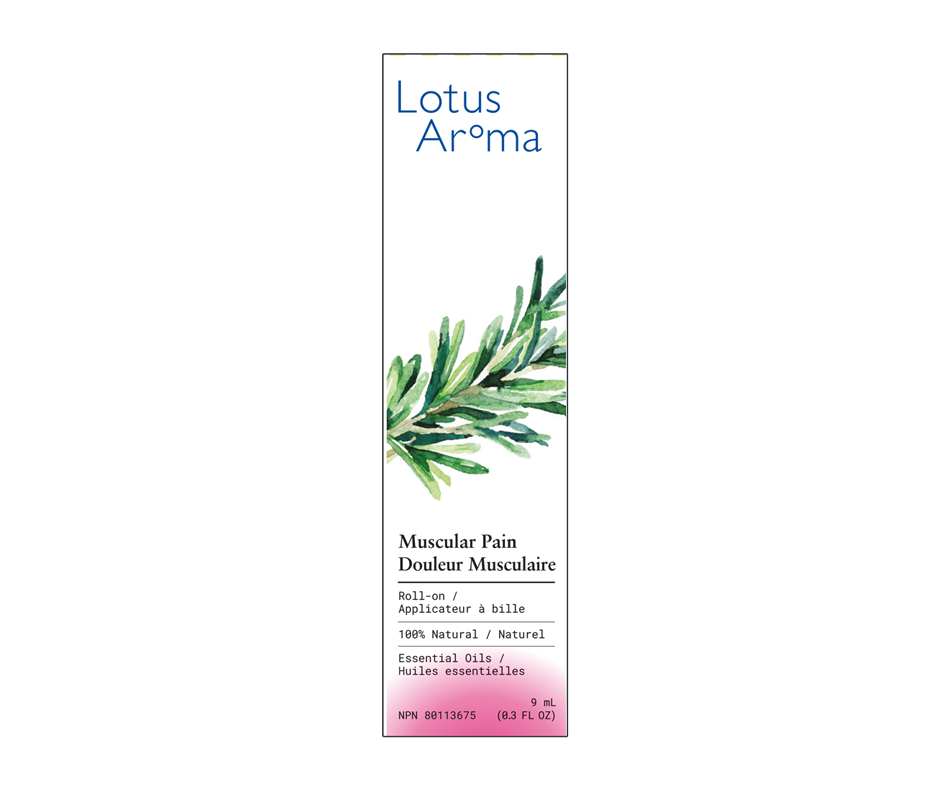 Essential Oil Blend, Muscular pain, 9 ml Lotus Aroma Wellness Jean Coutu