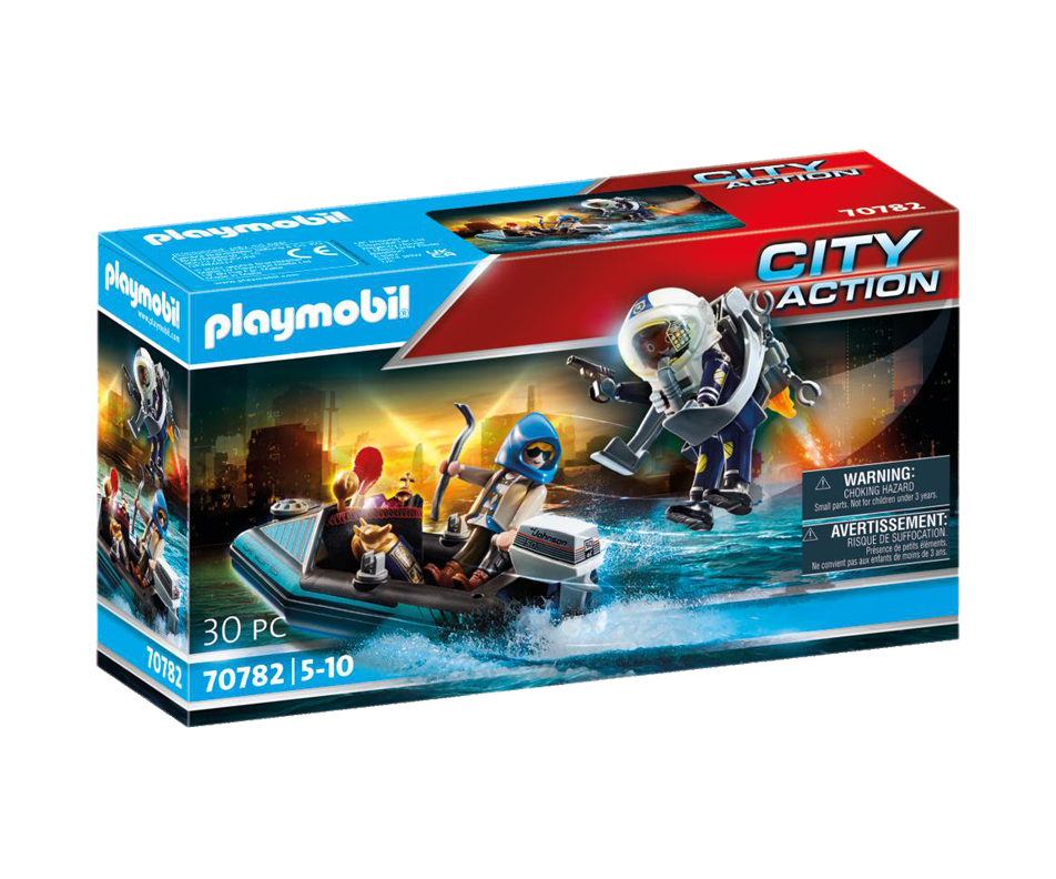 Police Jet Pack with Boat, 1 unit Playmobil Gifts for Children