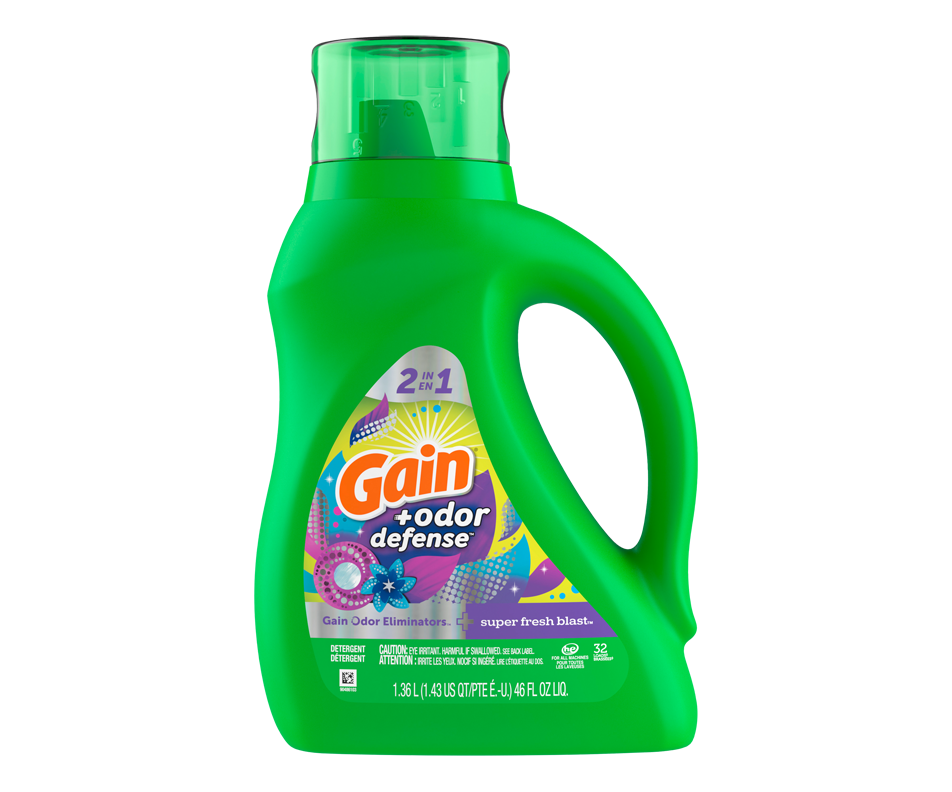 Odor Defense Liquid Laundry Detergent, Super Fresh Blast Scent, 1.36 L