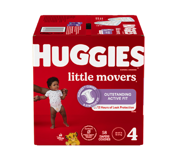 Image of product Huggies - Little Movers Baby Diapers, 58 units,  Size 4