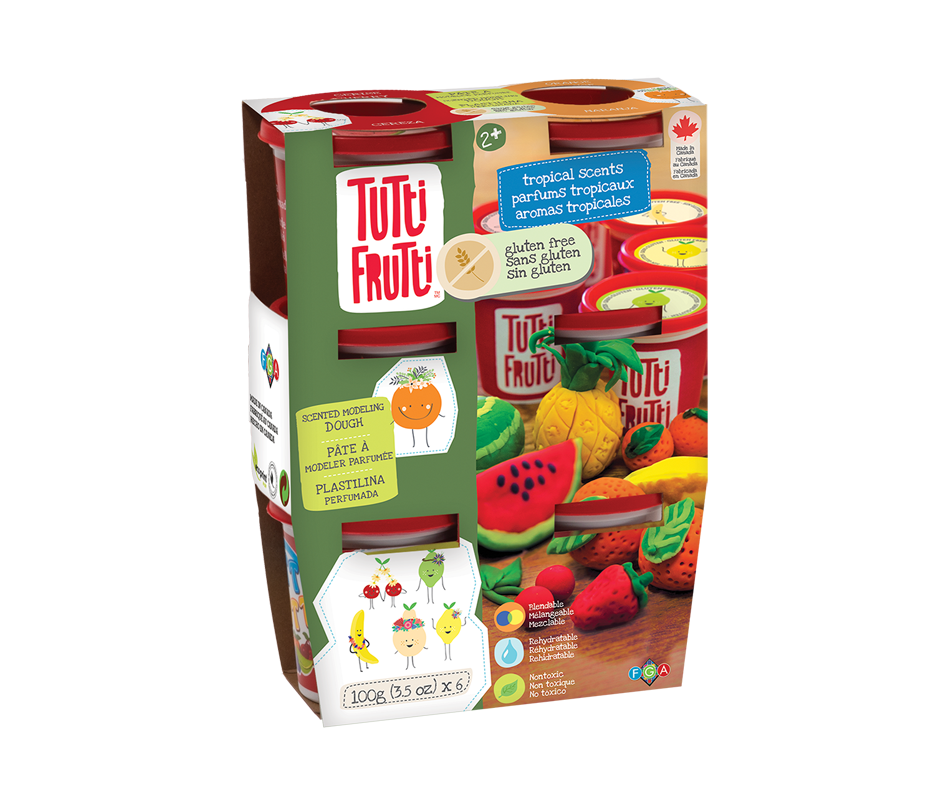 Gluten Free Modeling Dough Tropical Scents, 6 units Tutti Frutti