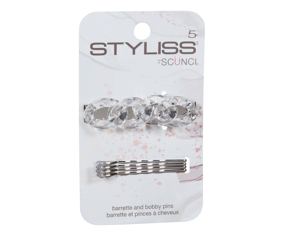 Barrette and bobby pins, 5 units Styliss by Scunci Elastic