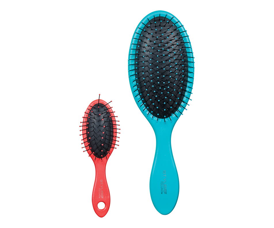 Full size detangle brush and mini detangle brush, 2 units Styliss by