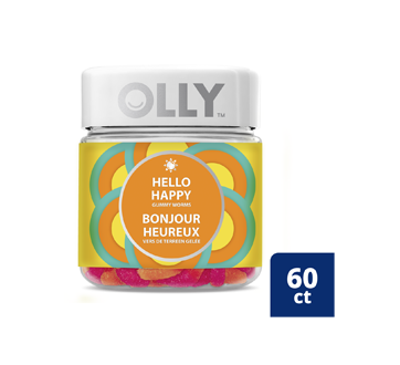 Image 1 of product Olly - Hello Happy Gummy Worm Supplement, 60 units, Tropical Zing