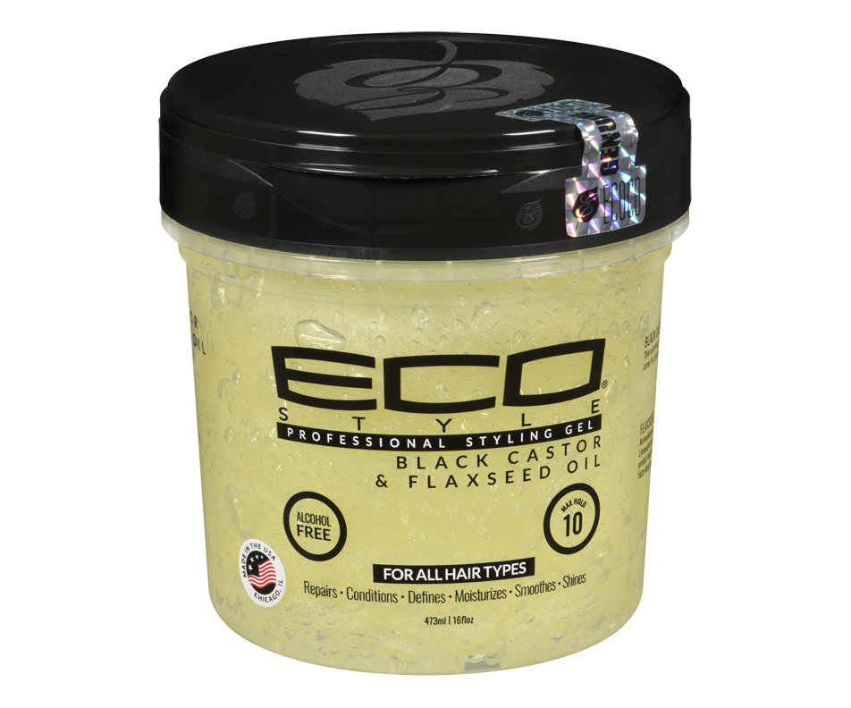 Black Castor & Flaxseed Oil Styling Gel, 473 ml Eco Style Wax