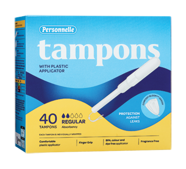 Image of product Personnelle - Tampons with Plastic Applicator, Regular, 40 units