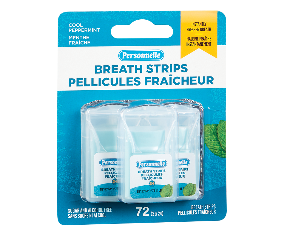 Breath Strips, Mint, 72 units Personnelle Mouthwash Jean Coutu
