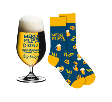 Duo of Beer Glass and Dad's Socks, 2 units