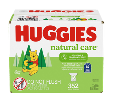 Natural Care Baby Wipes Sensitive 2 Refill Packs, 352 units, Fragrance Free