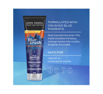 Image 4 of product John Frieda - Blue Crush Blue Toning Shampoo for colour Brunette Hair, 250 ml