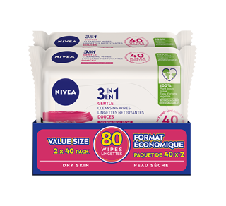 3-in-1 Biodegradable Dry Skin Cleansing Wipes
, 80 units