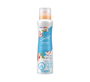 Image of product Secret - Dry Spray Antiperspirant Deodorant, 116 g, White Peach and Argan Oil