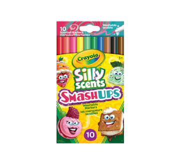 Image of product Crayola - Silly Scents Smash-Ups Washable Slim Markers, 10 units