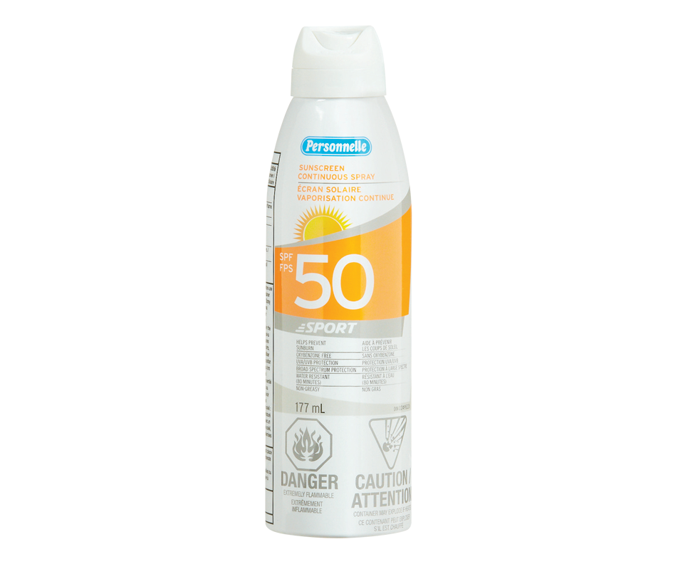 Sunscreen Continuous Spray SPF 50, Sport, 177 ml Personnelle