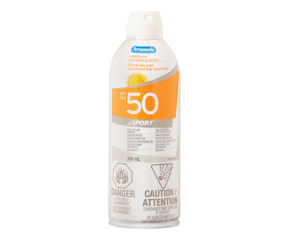 Sunscreen Continuous Spray SPF 50, Sport, 300 ml Personnelle