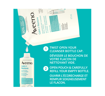 Image 3 of product Aveeno - Calm + Restore Nourishing Oat Cleanser Refill Pouch, 473 ml