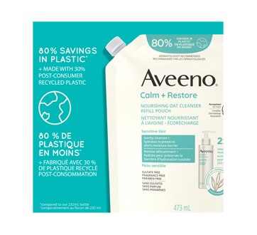 Image 4 of product Aveeno - Calm + Restore Nourishing Oat Cleanser Refill Pouch, 473 ml