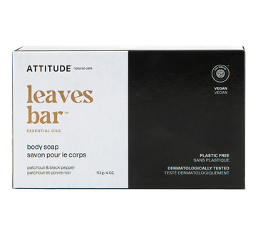 Image of product Attitude - Super Leaves Body Soap, 113 g, Patchouli & Black Pepper