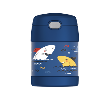 FUNtainer Food Jar with Spoon, Sharks, 290 ml