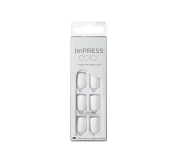 imPRESS Color Short Fake Nails, 30 units, Frosting