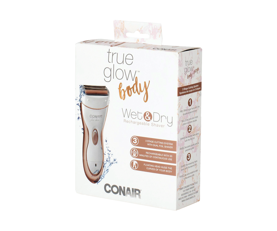 True Glow Wet/Dry Rechargeable Shaver, 1 unit Conair Electric razor