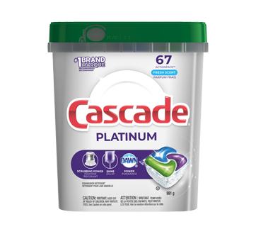 Image of product Cascade - Platinum ActionPacs Dishwasher Detergent Pods, 67 units, Fresh Scent