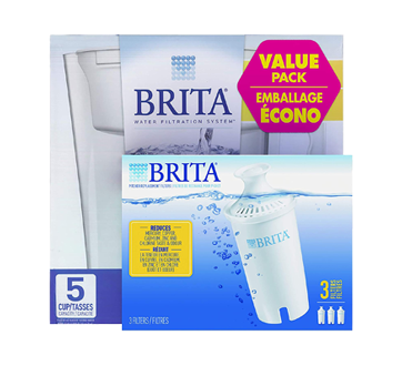 Value Pack Slim Water Filter Pitcher with Advanced Replacement Filters, 4 units