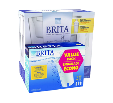 Image 2 of product Brita - Value Pack Slim Water Filter Pitcher with Advanced Replacement Filters, 4 units