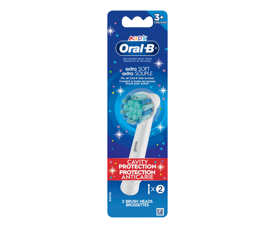 Kids Extra Soft Replacement Brush Heads, 2 count, Cavity Protection, 2