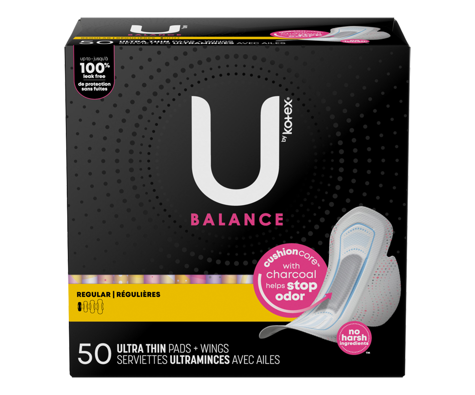 Balance Ultra Thin Pads with Wings, 50 units, Regular Absorbency U by