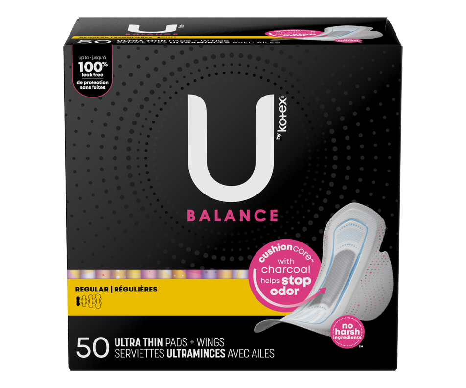 Balance Ultra Thin Pads with Wings, Regular Flow, 50 units U by Kotex