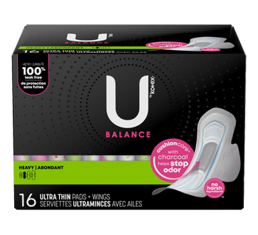 Balance Ultra Thin Pads with Wings, Heavy Flow, 16 units
