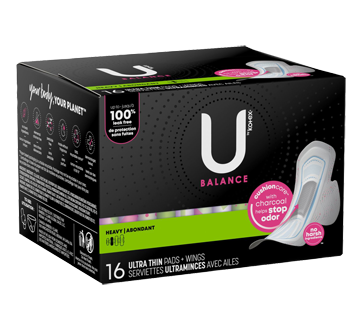 Image 2 of product U by Kotex - Balance Ultra Thin Pads with Wings, Heavy Flow, 16 units