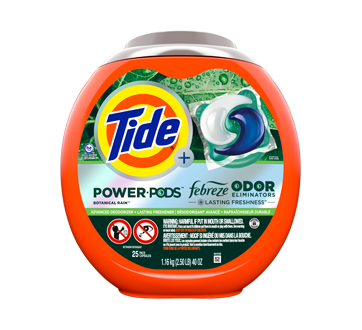 Image of product Tide - Power Pods Laundry Detergent Pacs with Febreze, Botanical Rain, 25 units