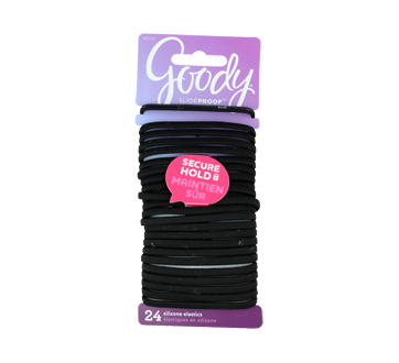 Slideproof Silicone Elastics 24 Units Black Goody Elastic
