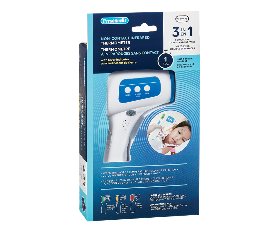 3in1 Noncontact Infrared Thermometer, 1 unit Personnelle