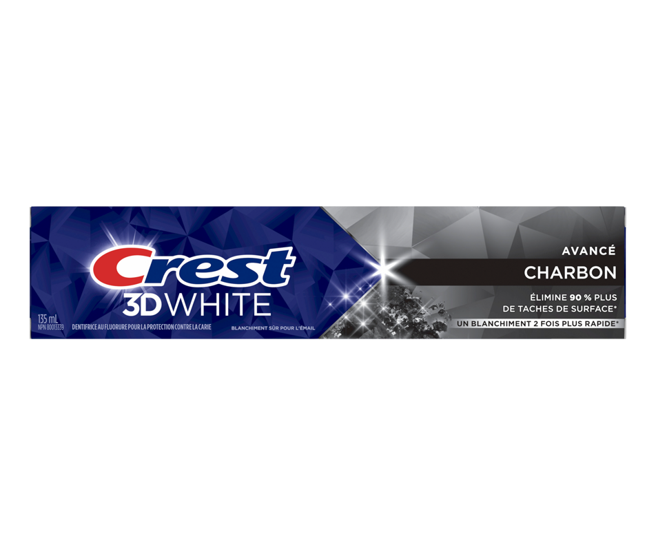 3D White Advanced Charcoal Whitening Toothpaste, 135 ml Crest Toothpaste Jean Coutu