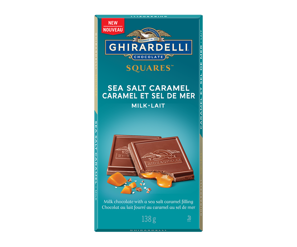 Milk Chocolate Bar, 138 g, Caramel Sea Salt Ghirardelli Family size