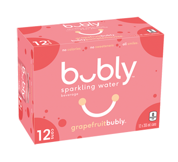 Image of product Bubly - Sparkling Water, 355 ml, Grapefruit