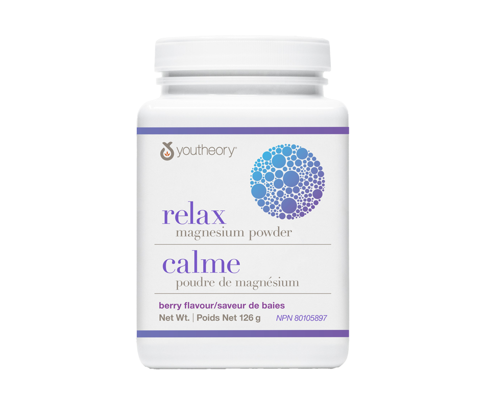 Relax Magnesium Powder, Berry Flavour, 126 g Youtheory Wellness