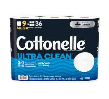 Ultra Clean Strong Toilet Paper, 9 units