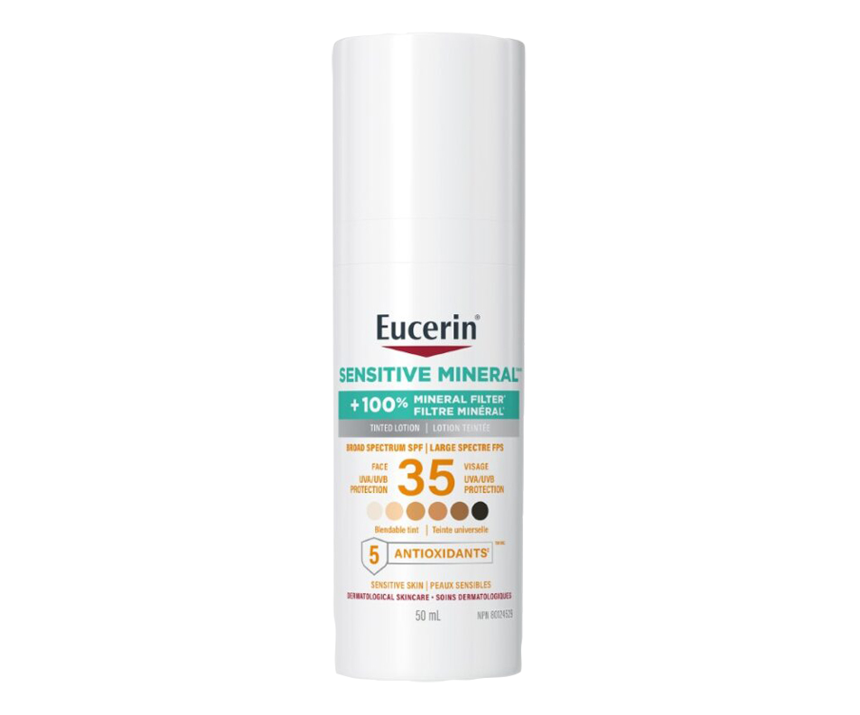 Sensitive Mineral Tinted Sunscreen Lotion SPF 35, 50 ml Eucerin Sunscreen Jean Coutu