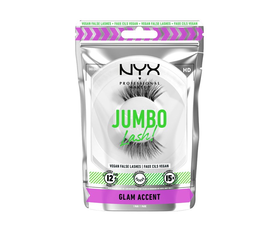 Jumbo Lash! Vegan False Lashes, 1 unit, Glam Accent NYX Professional