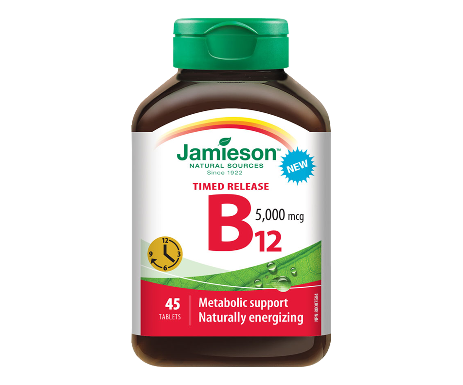 Vitamin B12 5000 mcg Methylcobalamin Timed Release, 45 units Jamieson