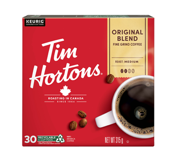Image of product Tim Hortons - Fine Ground Coffee Original Blend K-cup, 315 g