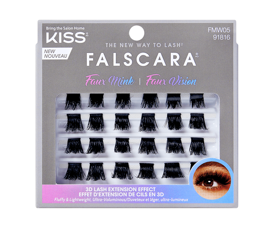 Falscara Faux Mink 3D Lash Extensions, Fluffy & Lightweight, 24 units